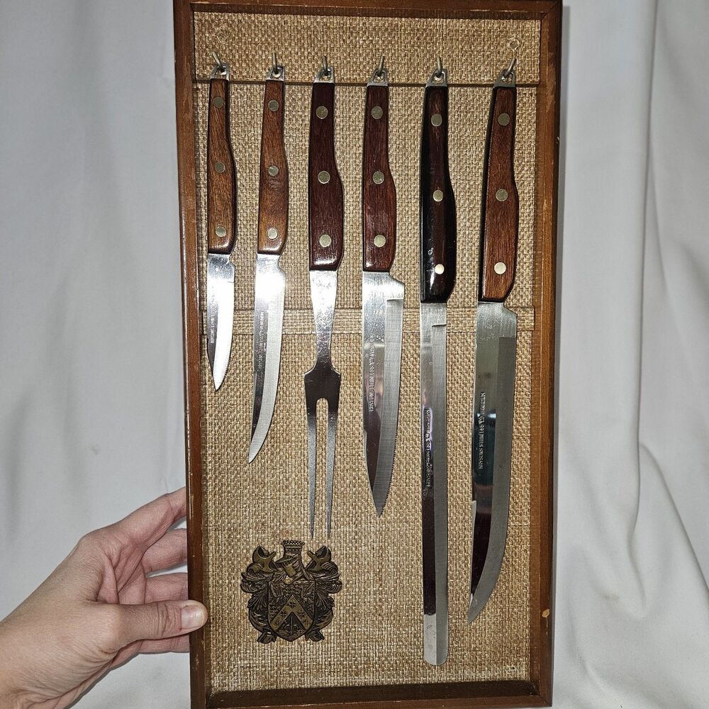 Vintage Royalton Hanging Knife Collection with Hanging Board w Magnetic Strip